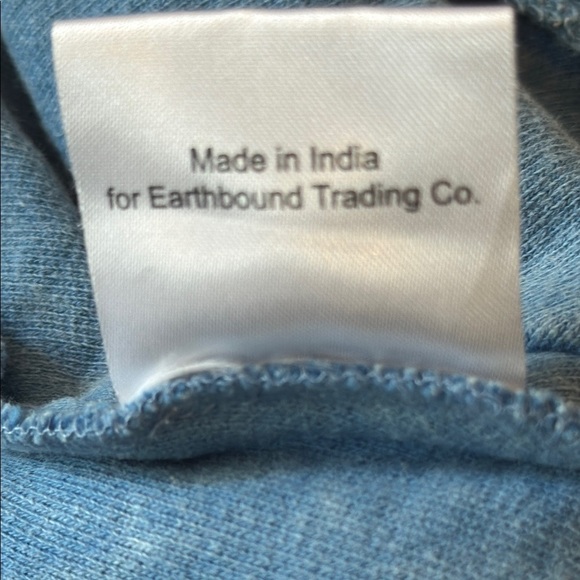 Earthbound Trading Company Boho Blue Chevron Textured Cotton Midi Skirt Size M - Picture 8 of 13